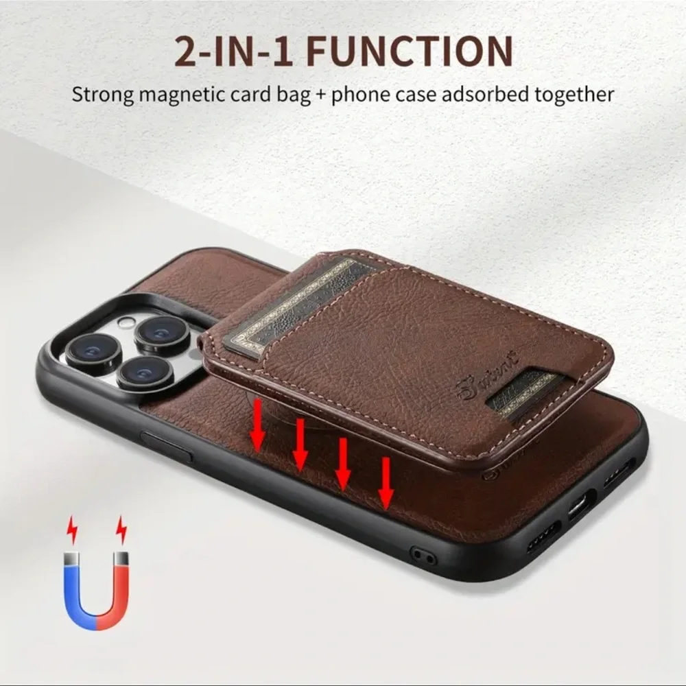 Sleek Wallet with Card Holder, Magnetic Closure,and Wireless Charging Capability